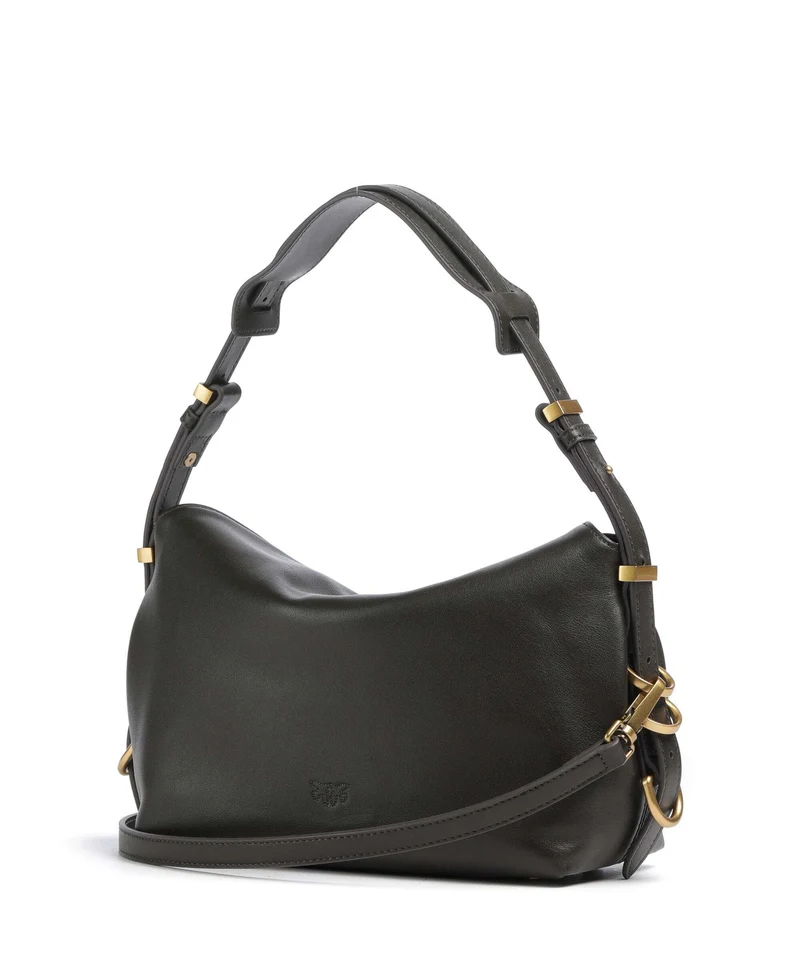 Pinko Saddle Horizontal Mini Schultertasche verde fango/antique gold