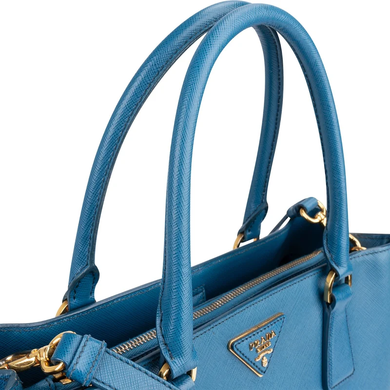 Prada Blue Saffiano Leather Galleria Handbag