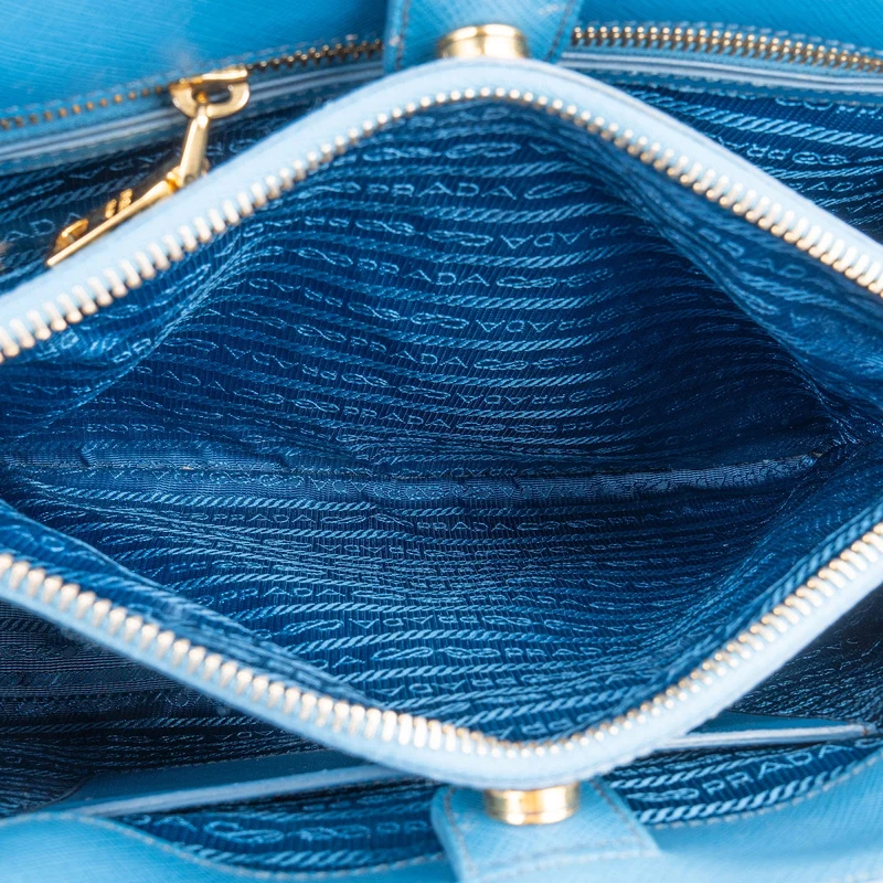 Prada Blue Saffiano Leather Galleria Handbag