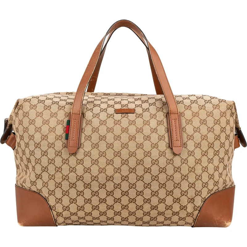 Gucci Monogram GG Canvas Web Boston Travel Bag