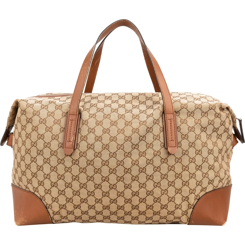 Gucci Monogram GG Canvas Web Boston Travel Bag