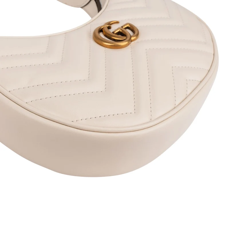 GucciQuilted Leather GG Marmont Half-Moon-Shaped Mini Shoulder Bag