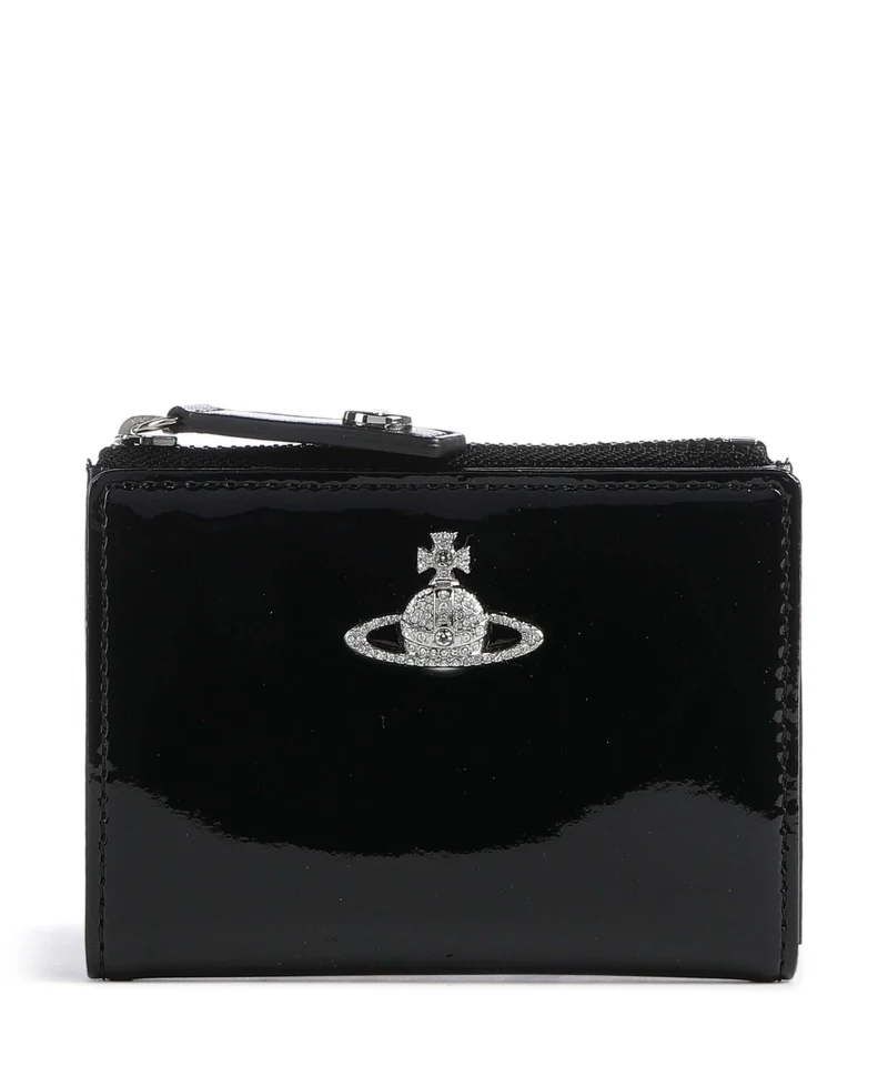 Vivienne Westwood Patent Kreditkartenetui black/diamante orb