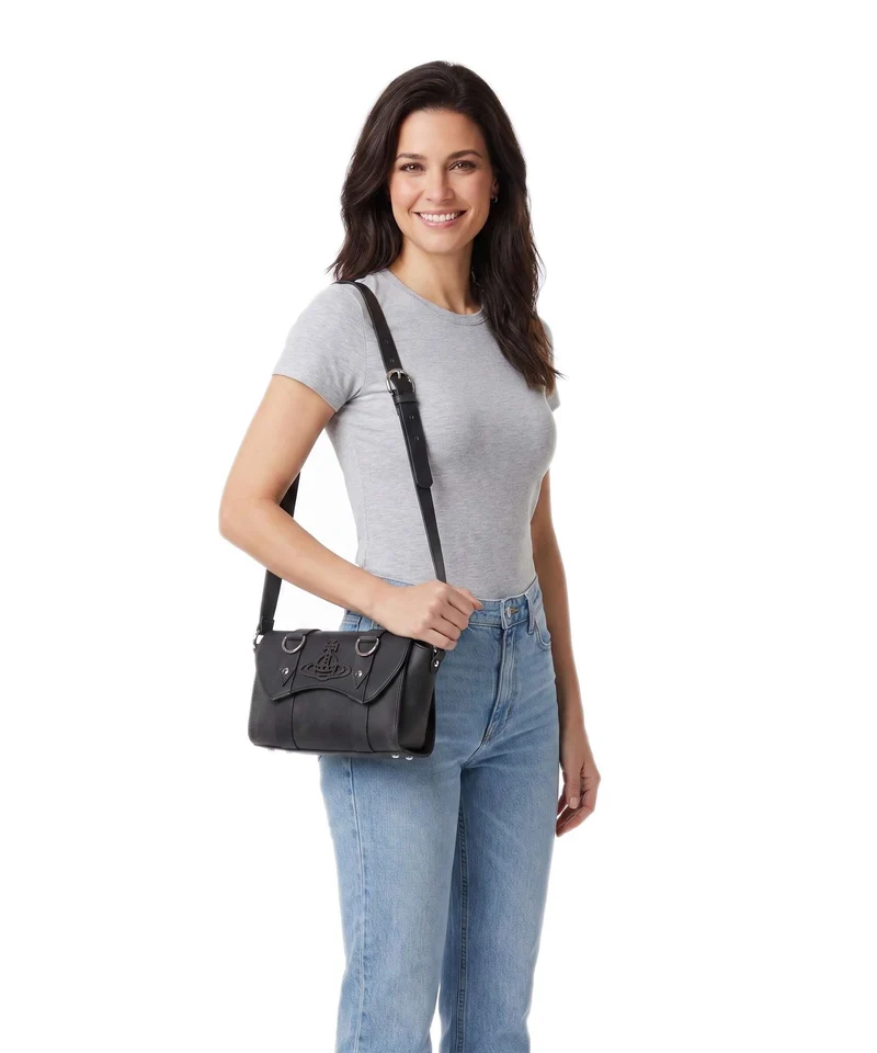 Vivienne Westwood Kimmy Distressed Umhängetasche off black
