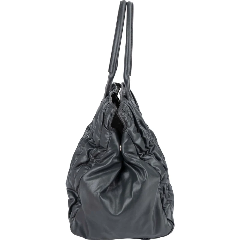 Miu Miu Grey Matelassé Nappa Leather Tote Handbag