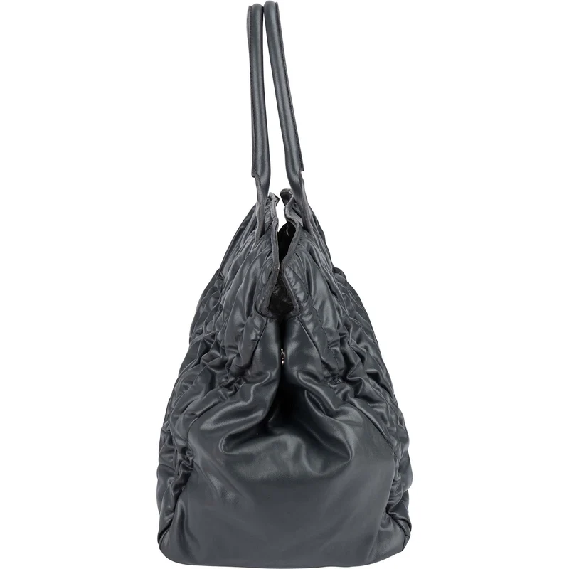 Miu Miu Grey Matelassé Nappa Leather Tote Handbag