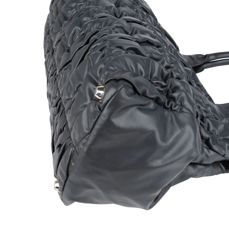 Miu Miu Grey Matelassé Nappa Leather Tote Handbag
