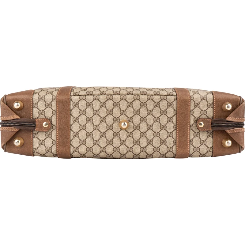 Gucci Monogram GG Supreme Canvas Vintage Zip Around Briefcase 55 Travel Bag