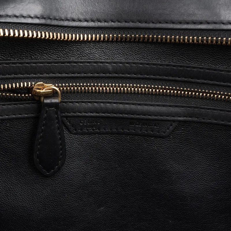 Celine Suede Bicolor Leather Luggage Handbag