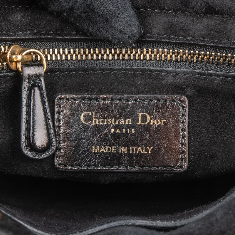 Christian Dior Crinkled Quilted Lambskin Lady Dior Handbag