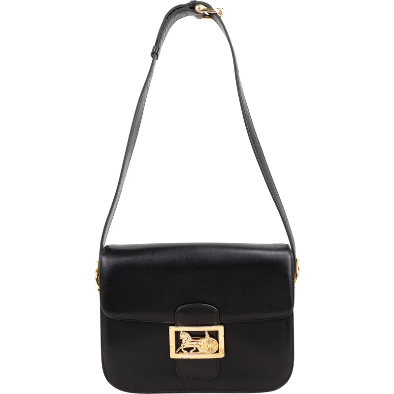 Celine Boxcalf Leather Horse Carriage Triomphe Shoulder Bag