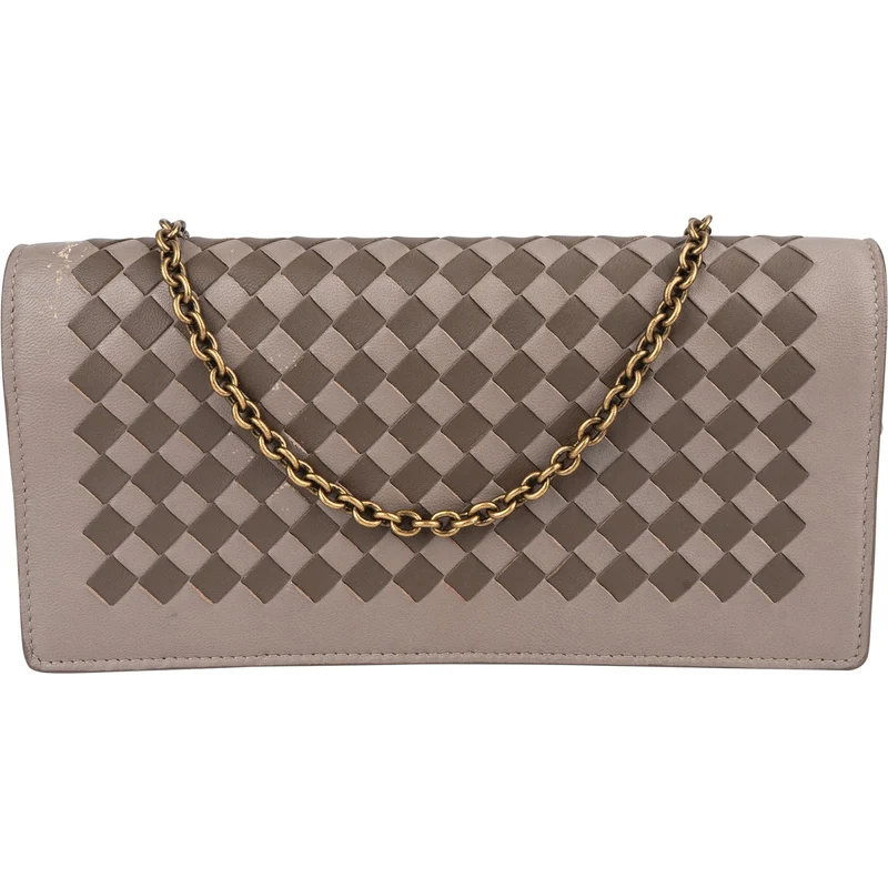 Bottega Veneta Intrecciato Leather Wallet On Chain Crossbody Bag