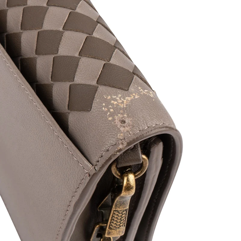 Bottega Veneta Intrecciato Leather Wallet On Chain Crossbody Bag