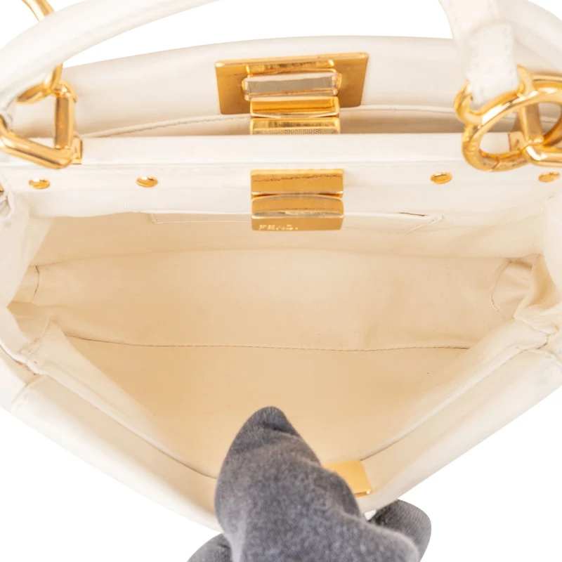 Fendi Shearling Mini Peekaboo Handbag