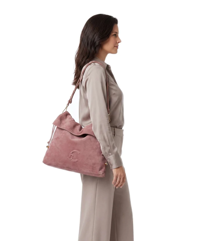Coccinelle Lidia Suede Beuteltasche winter rose