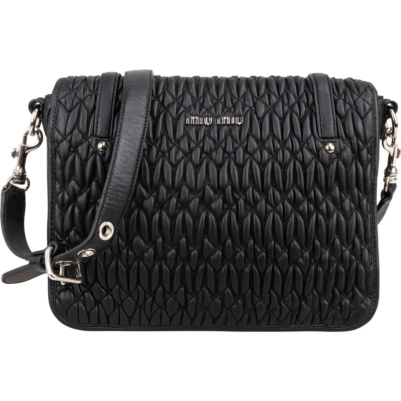 Miu Miu Matelassé Nappa Leather Cuir Turnlock Flap Crossbody Bag