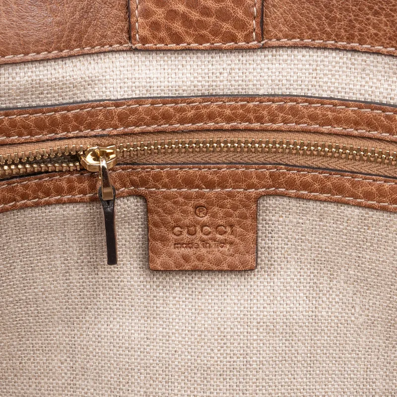 Gucci Monogram Multicolor Raffia and Leather GG Bamboo Tassel Tote Shoulder Bag