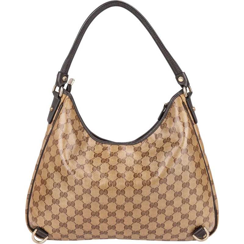Gucci Monogram Crystal GG Abbey D-Ring Hobo Shoulder Bag