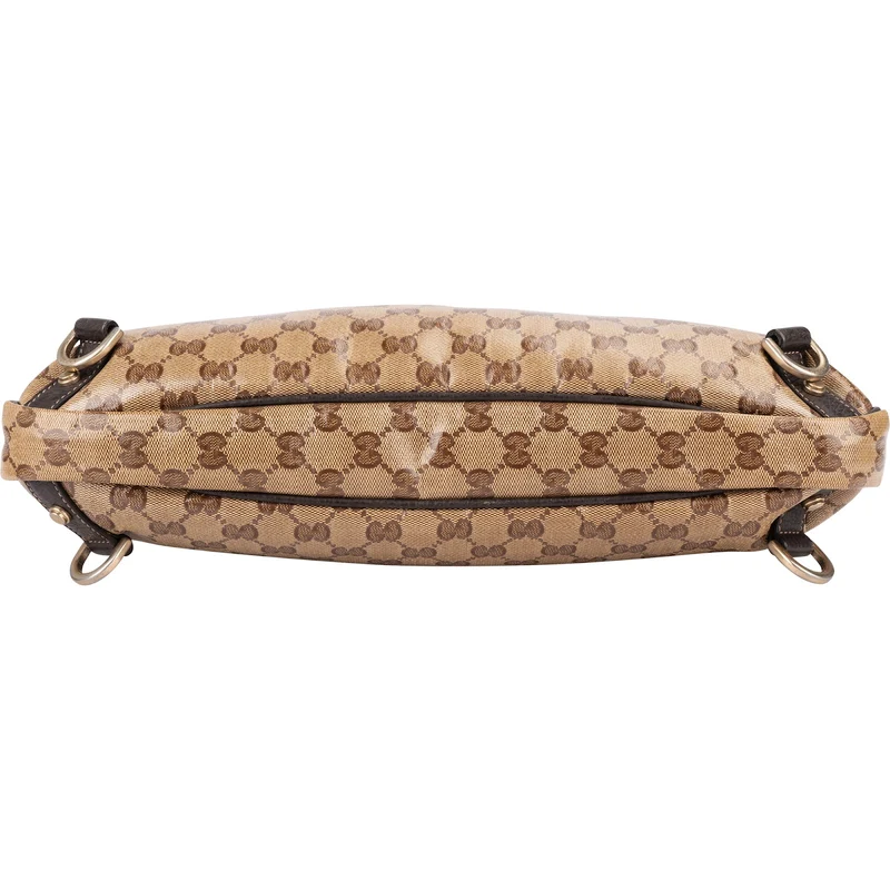 Gucci Monogram Crystal GG Abbey D-Ring Hobo Shoulder Bag