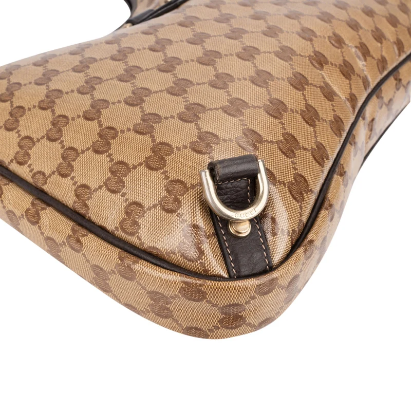 Gucci Monogram Crystal GG Abbey D-Ring Hobo Shoulder Bag