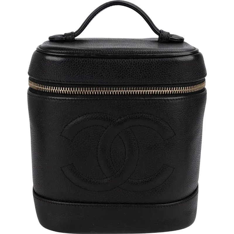Chanel Caviar Leather CC Vanity Case Handbag