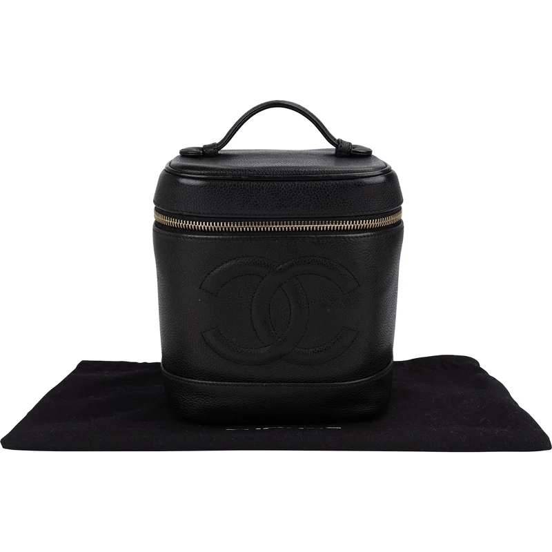 Chanel Caviar Leather CC Vanity Case Handbag