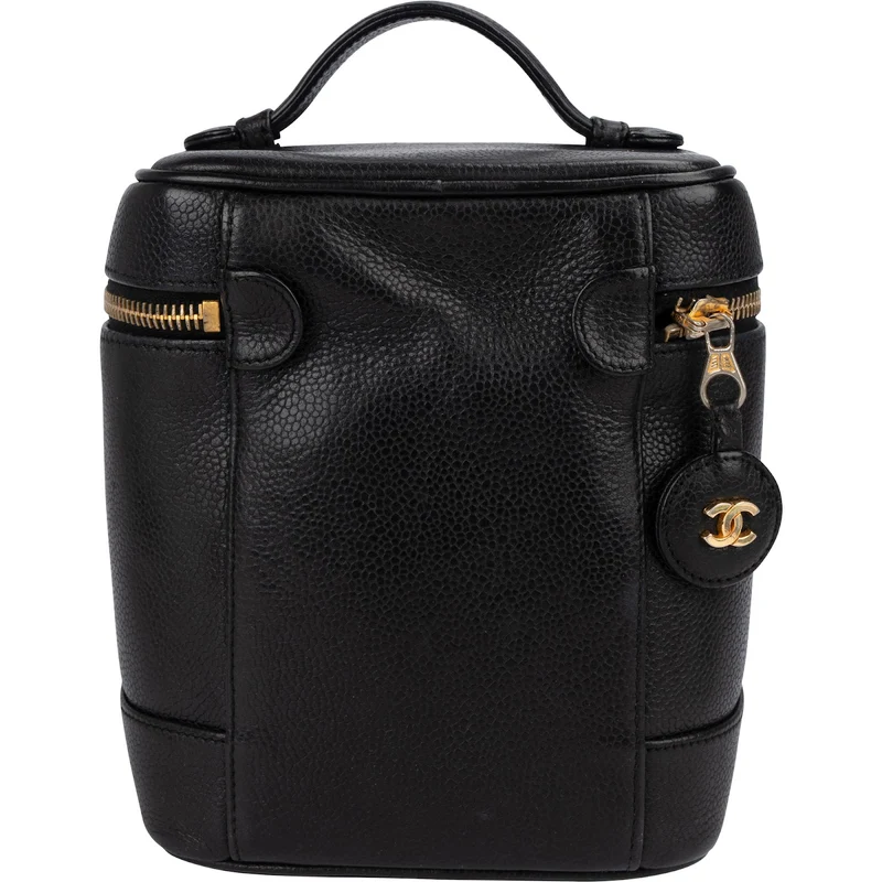 Chanel Caviar Leather CC Vanity Case Handbag