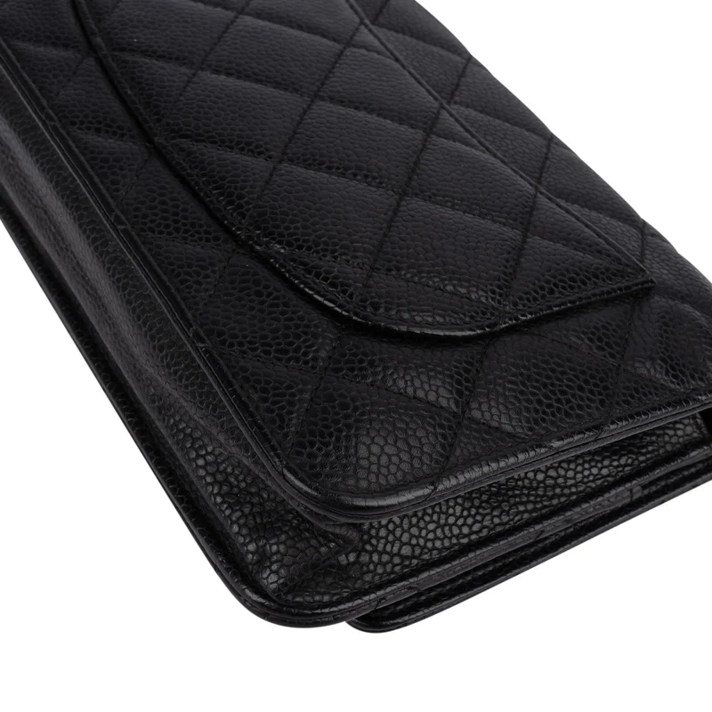 Chanel Quilted Caviar Leather Wallet On Chain Crossbody Bag