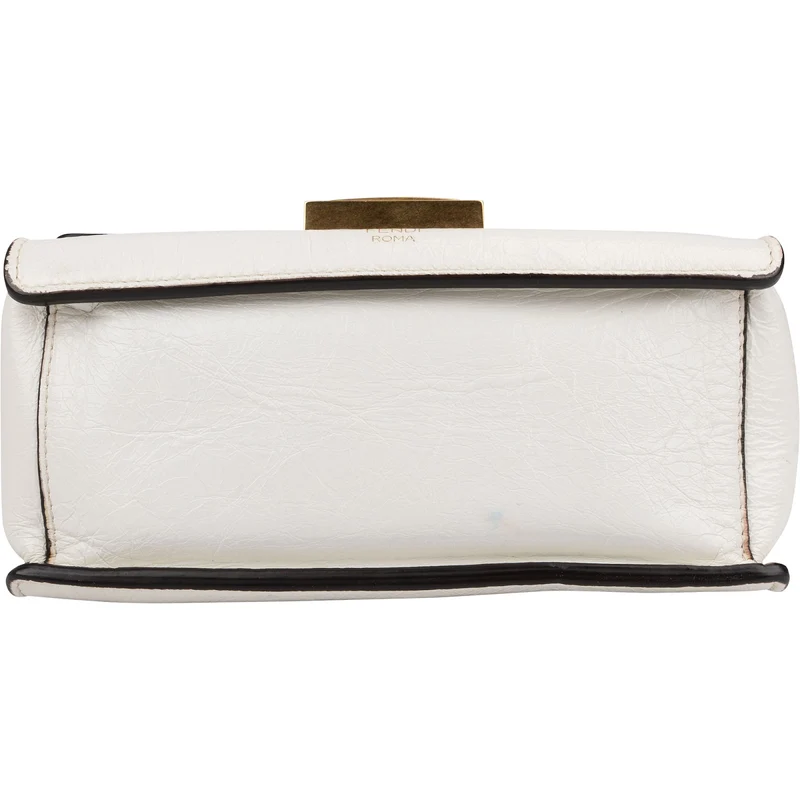 Fendi Blanco Patent Leather Kan U Flap Crossbody Bag