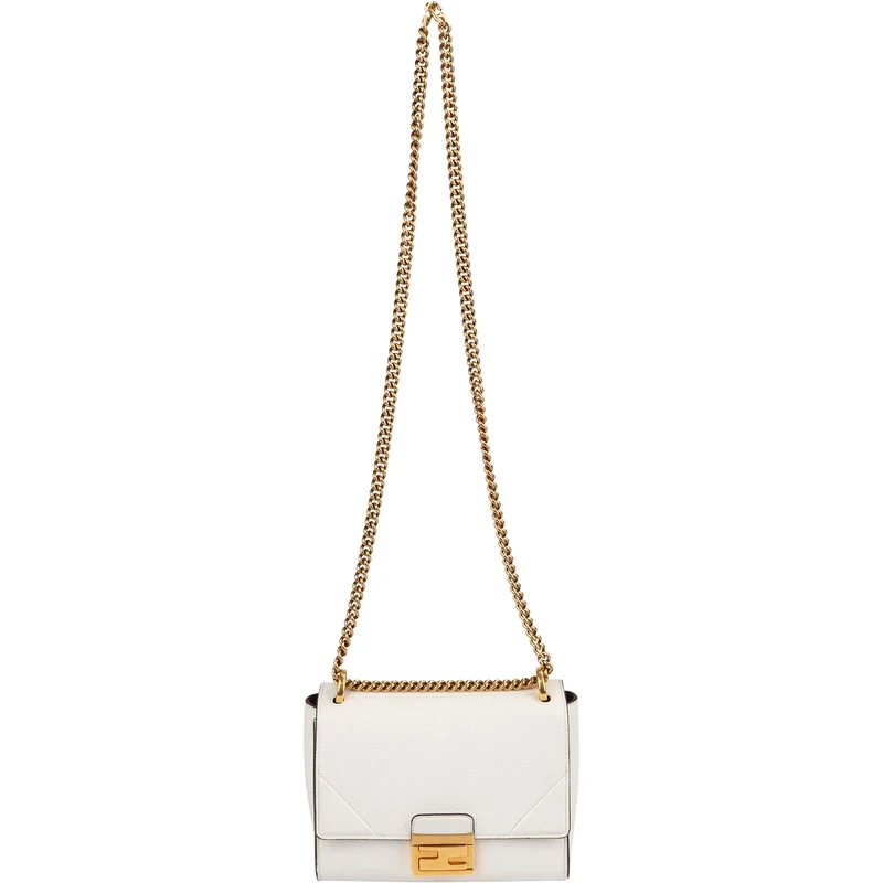 Fendi Blanco Patent Leather Kan U Flap Crossbody Bag
