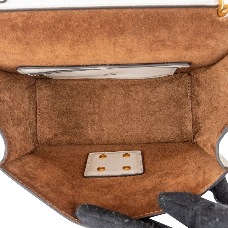 Fendi Blanco Patent Leather Kan U Flap Crossbody Bag