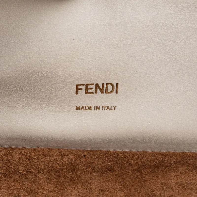 Fendi Blanco Patent Leather Kan U Flap Crossbody Bag