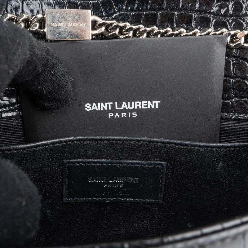 Yves Saint Laurent Croc-Embossed Leather Kate Tassel Crossbody Bag