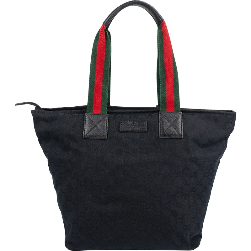 Gucci Monogram GG Canvas Web Stripe Tote Shopper Shoulder Bag