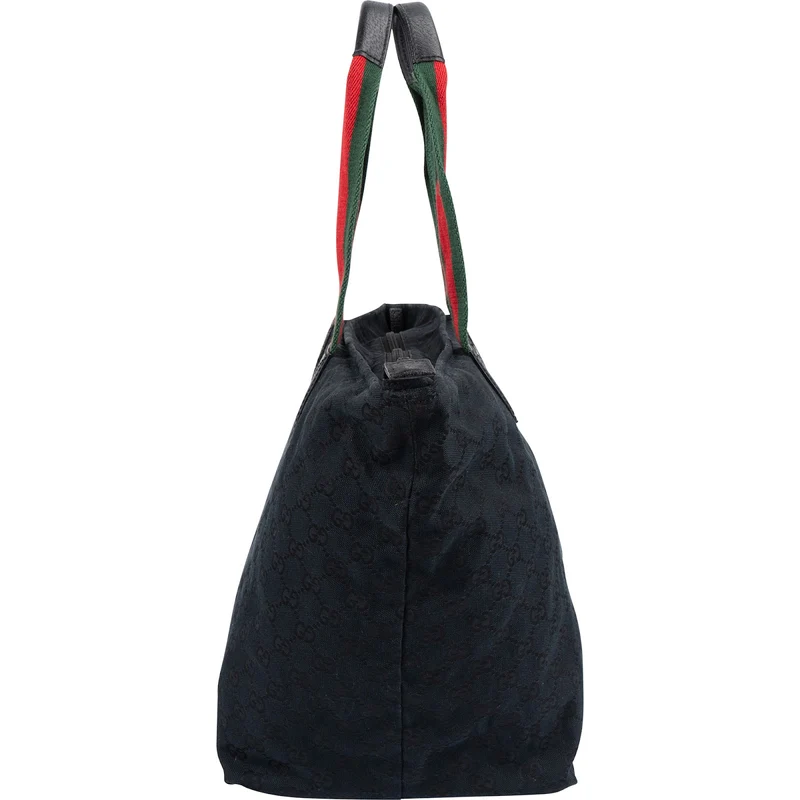 Gucci Monogram GG Canvas Web Stripe Tote Shopper Shoulder Bag