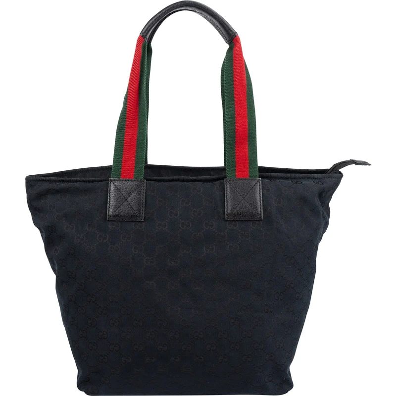 Gucci Monogram GG Canvas Web Stripe Tote Shopper Shoulder Bag