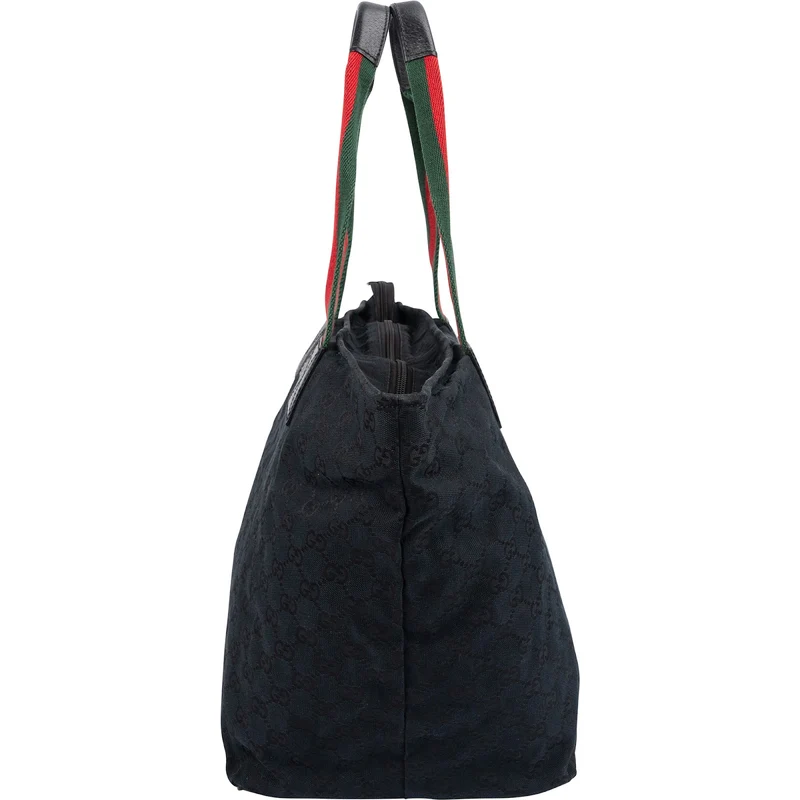 Gucci Monogram GG Canvas Web Stripe Tote Shopper Shoulder Bag