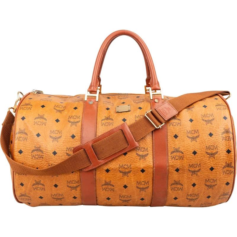 MCM Monogram Visetos Boston 50 Travel Bag