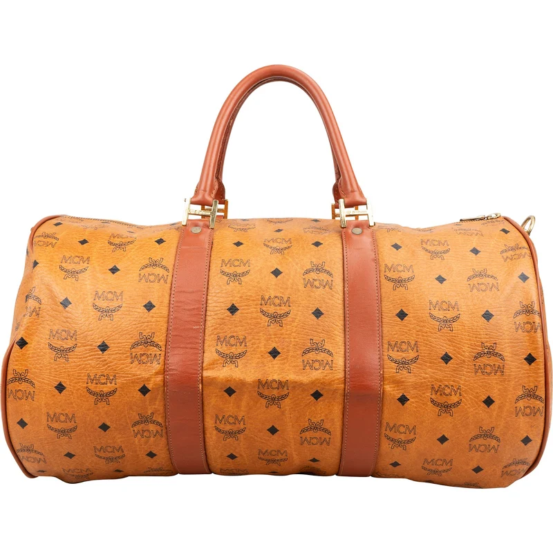 MCM Monogram Visetos Boston 50 Travel Bag