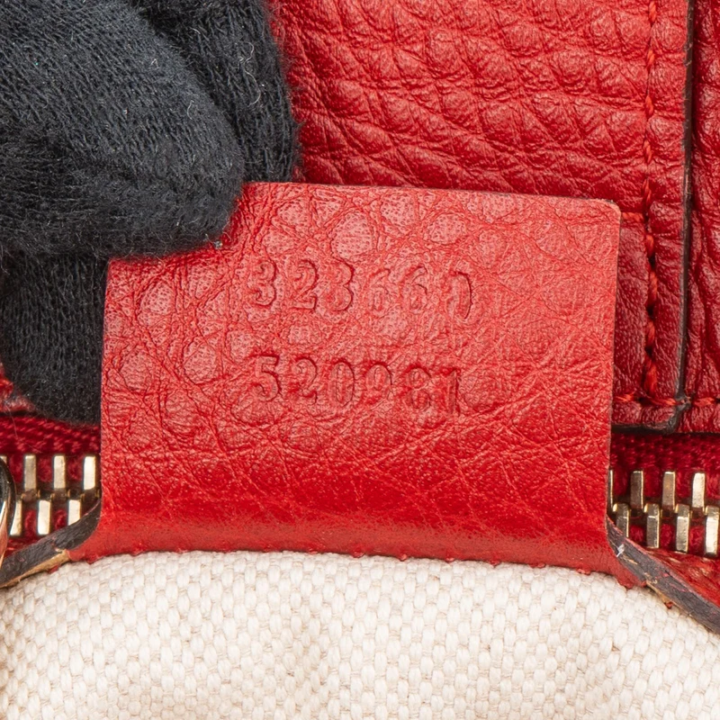 Gucci Grained Leather Bamboo Handle Tote Handbag