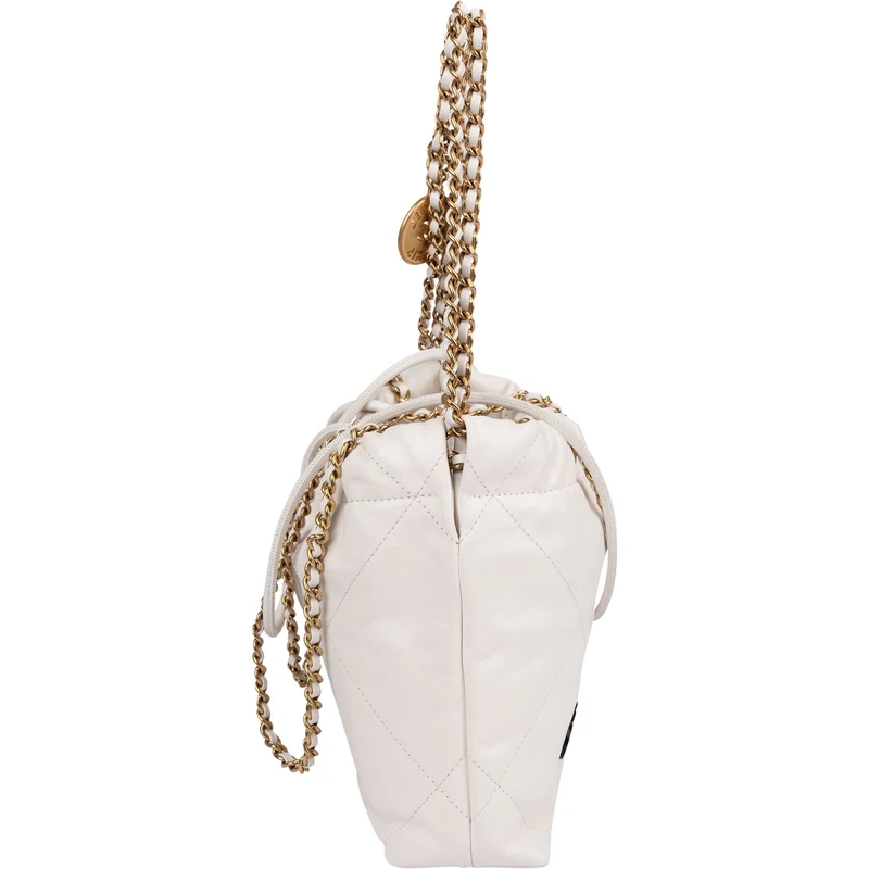 Chanel 22 Quilted Stitched Lambskin Small Drawstring Crossbody Handbag