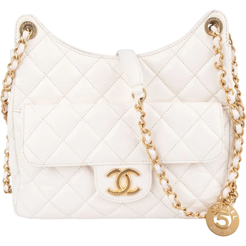 Chanel Quilted Leather Small Wavy CC Crossbody Bag