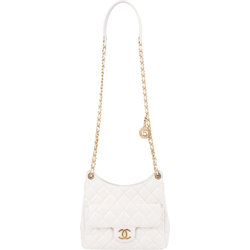 Chanel Quilted Leather Small Wavy CC Crossbody Bag