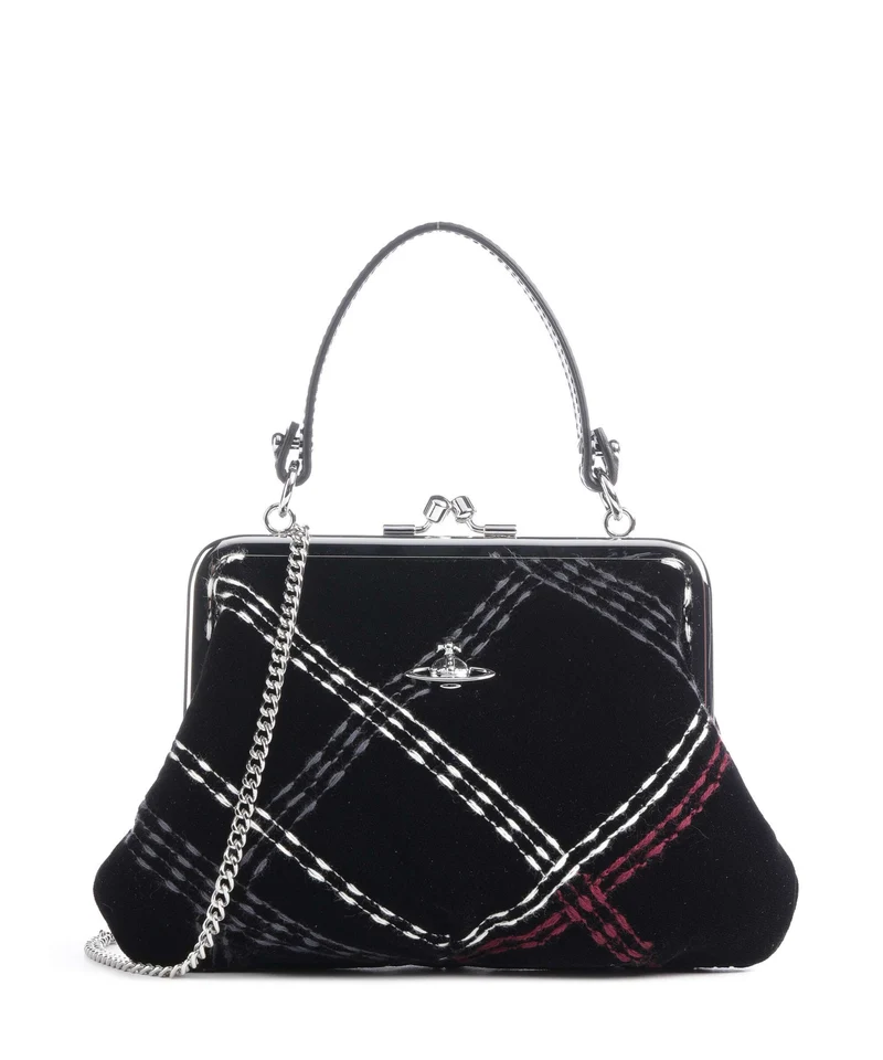 Vivienne Westwood Granny Frame Velvet Check Handtasche black/multicolor