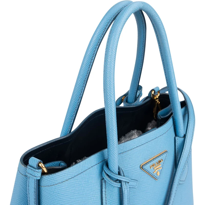 Prada Saffiano Leather Small Double Handbag