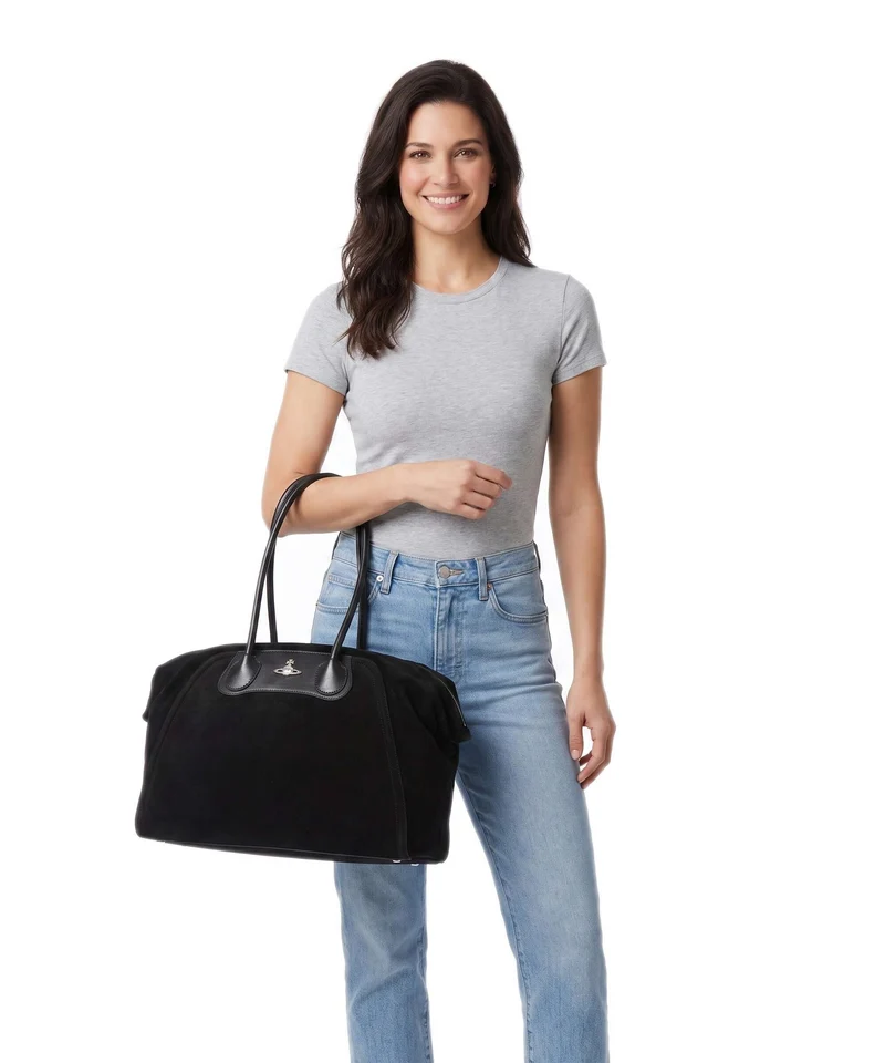 Vivienne Westwood Shirley Suede Shopper black