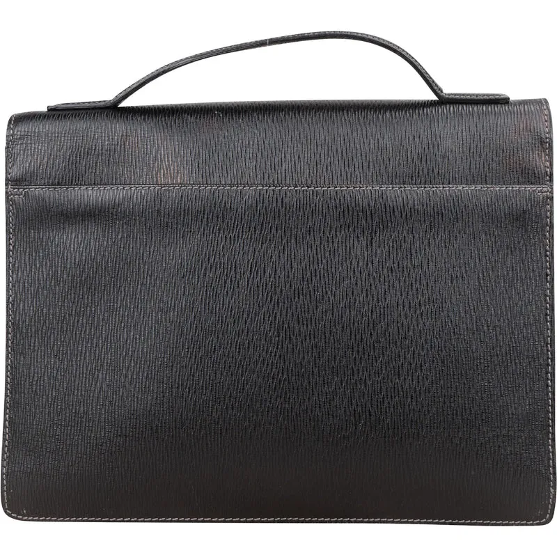 Salvatore Ferragamo Grained Leather Briefcase Handbag