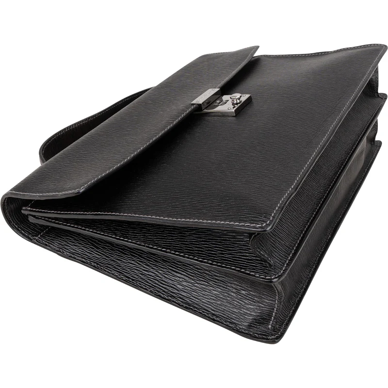 Salvatore Ferragamo Grained Leather Briefcase Handbag