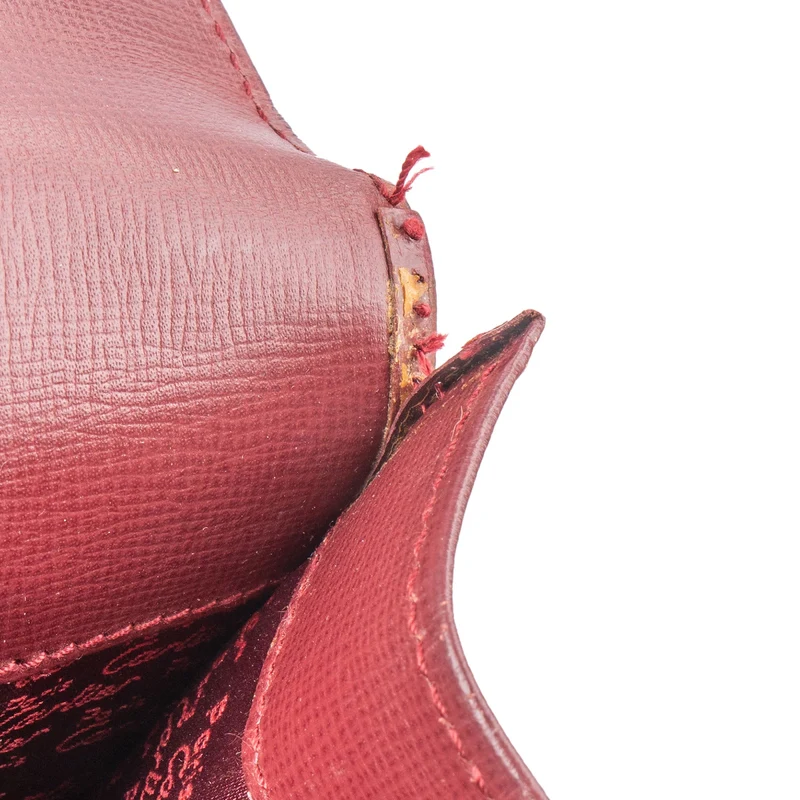 Cartier Bordeaux Leather Briefcase Porte Documents Handbag