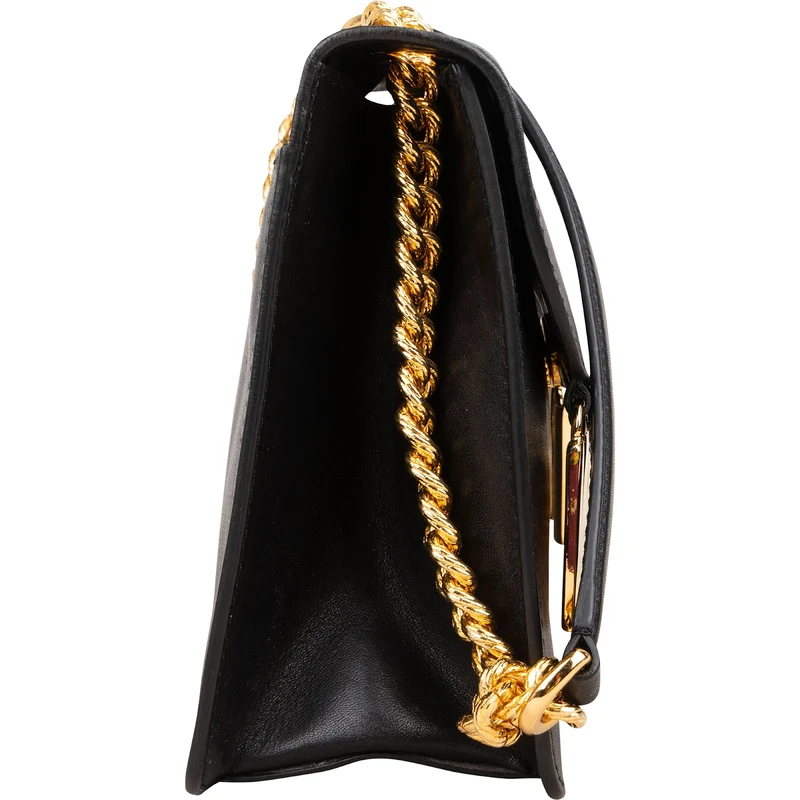 Moschino Leather Lettering Emblem Crossbody Bag